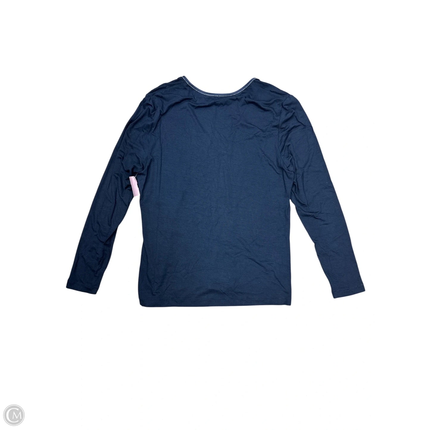 Top Long Sleeve Designer By Lafayette 148 In Navy, Size: L
