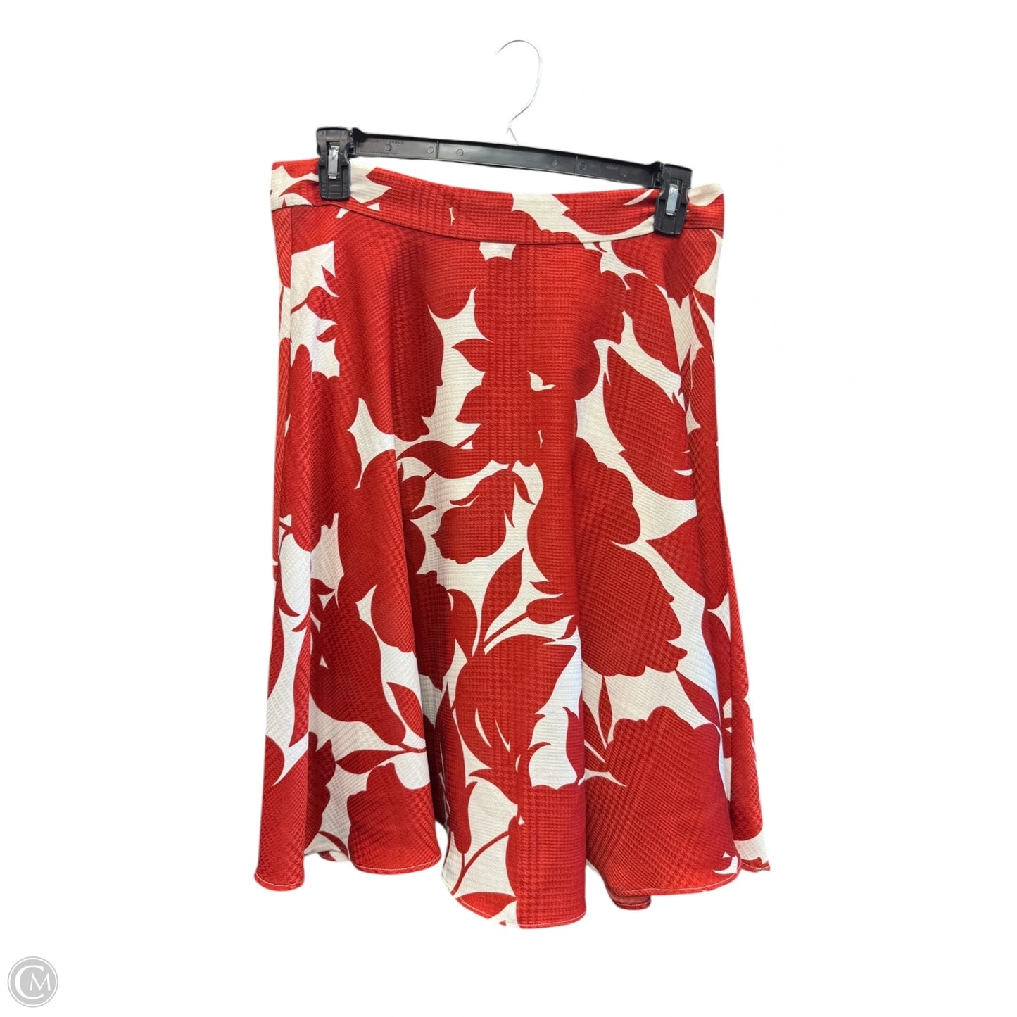 Skirt Midi By Ann Taylor In Cream & Orange, Size: 12