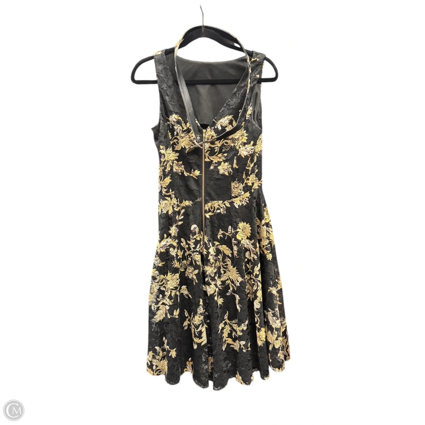 Dress Party Long By Gabby Skye In Black & Yellow, Size: 8