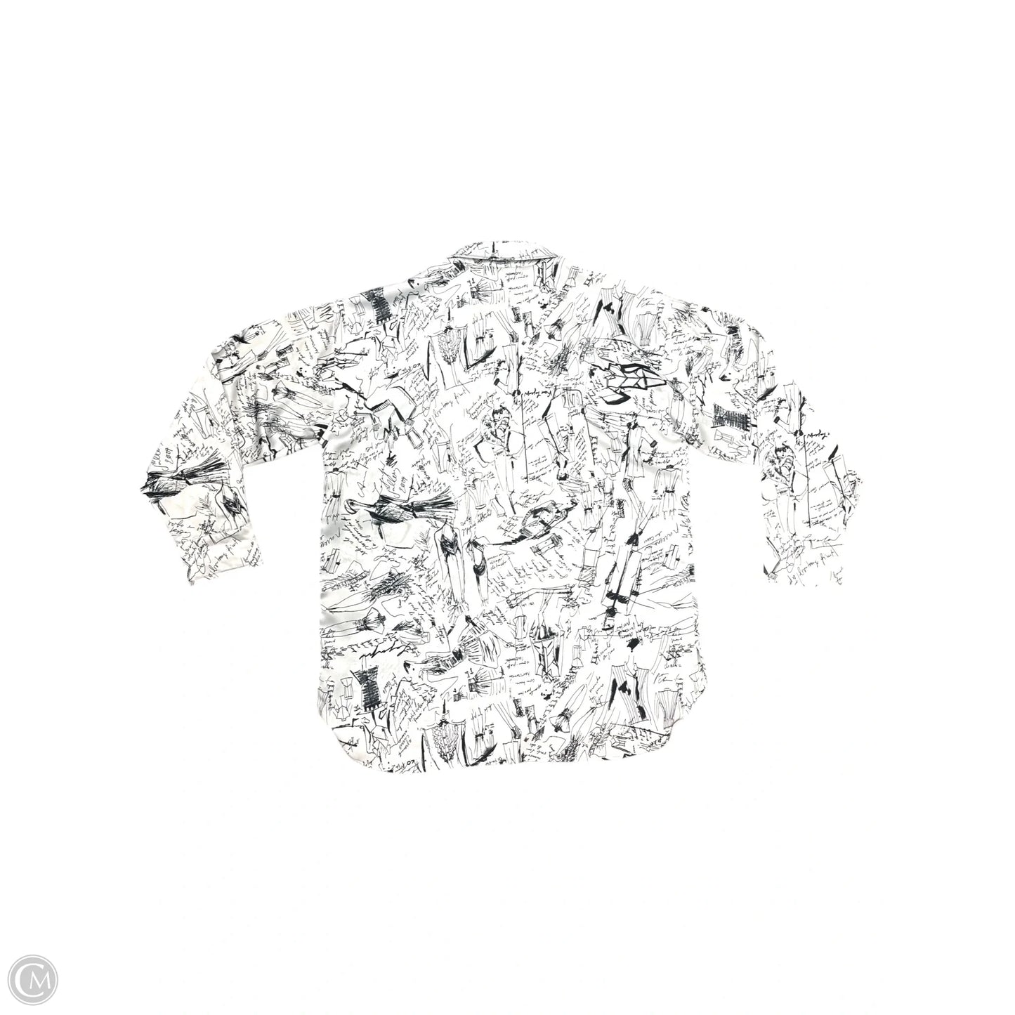 Blouse Designer By Karl Lagerfeld In Black & White, Size: M