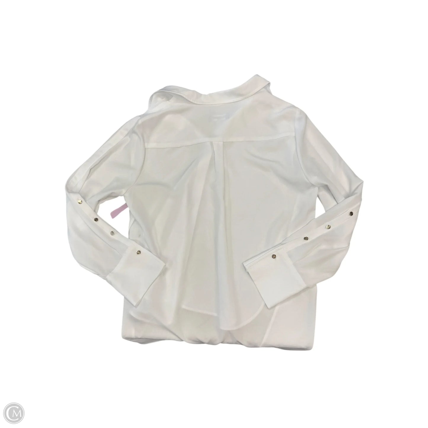 Blouse Designer By Karl Lagerfeld In White, Size: L