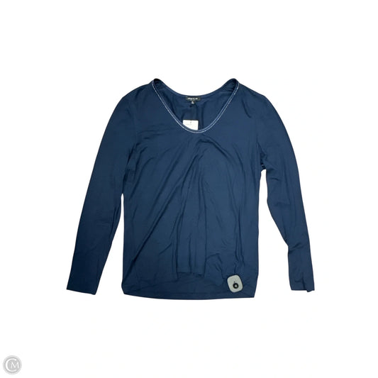 Top Long Sleeve Designer By Lafayette 148 In Navy, Size: L
