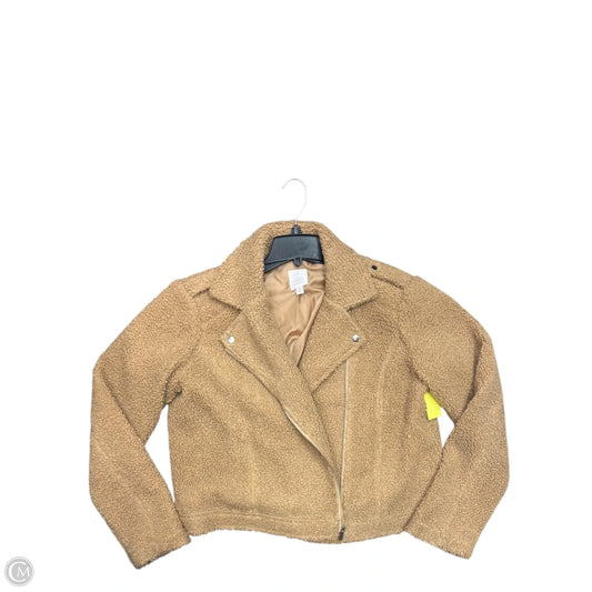 Jacket Faux Fur & Sherpa By Lc Lauren Conrad In Tan, Size: L