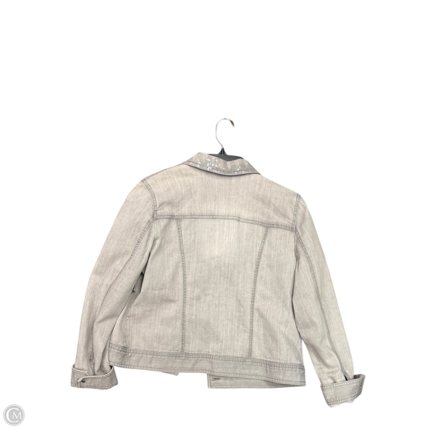 Jacket Denim By Chicos In Grey, Size: M
