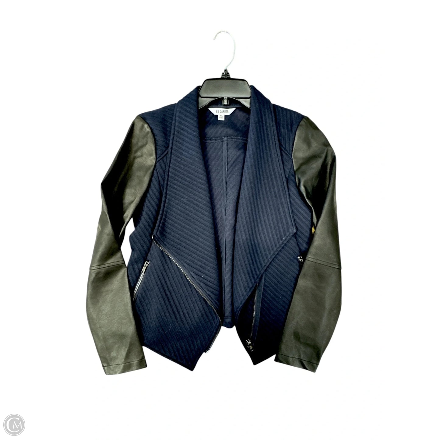 Jacket Moto By Bb Dakota In Black & Blue, Size: Xs