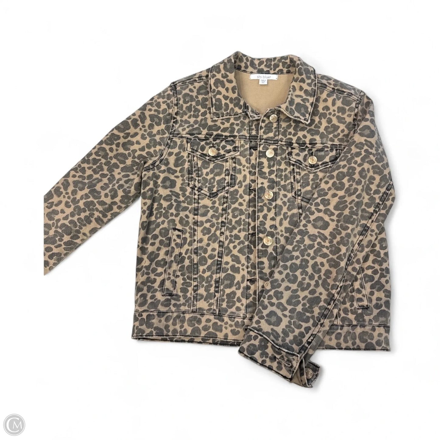 Jacket Denim By Sts Blue In Animal Print, Size: Xs