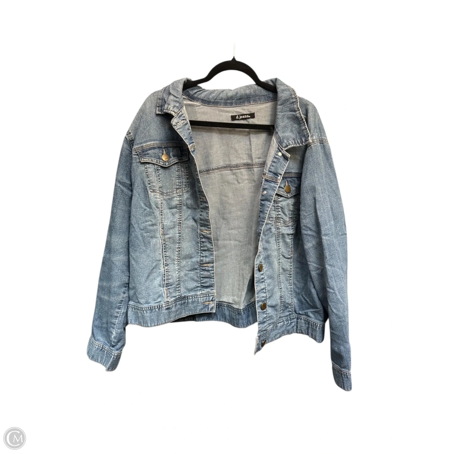 Jacket Denim By D Jeans In Blue Denim, Size: 1x