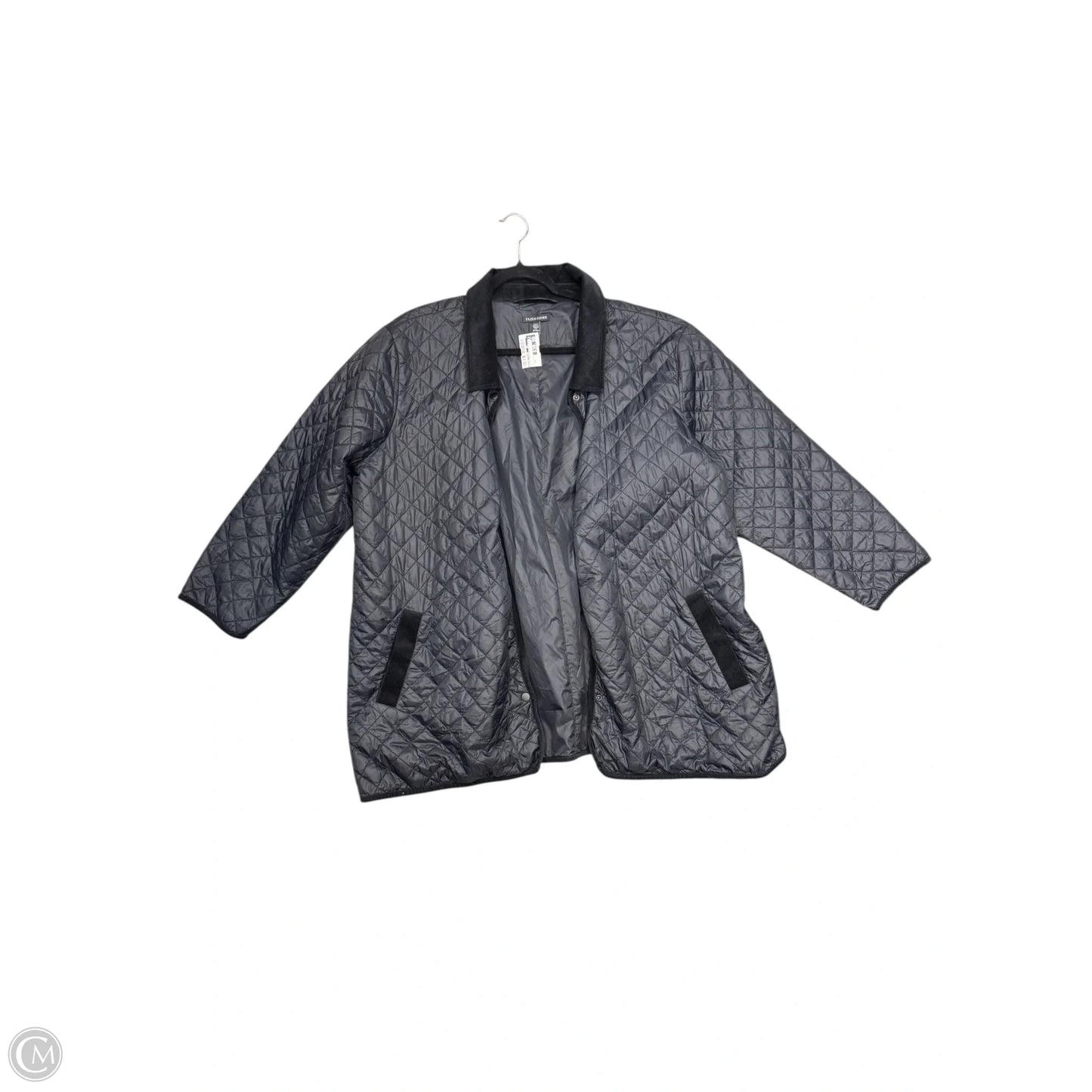 Jacket Puffer & Quilted By Eileen Fisher In Navy, Size: 2x