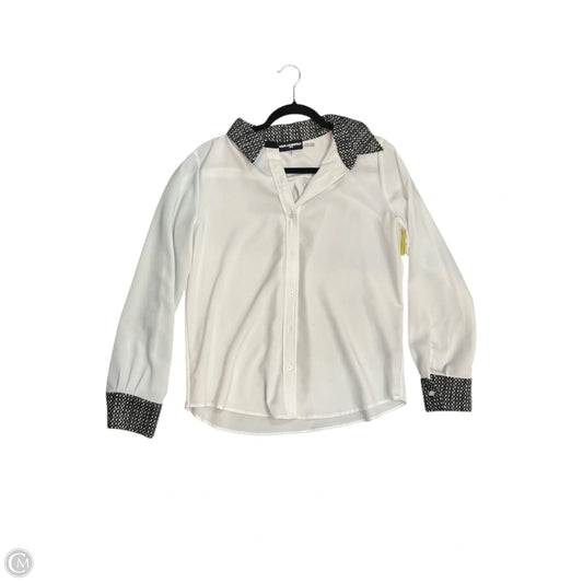 Blouse Designer By Karl Lagerfeld In Black & White, Size: S