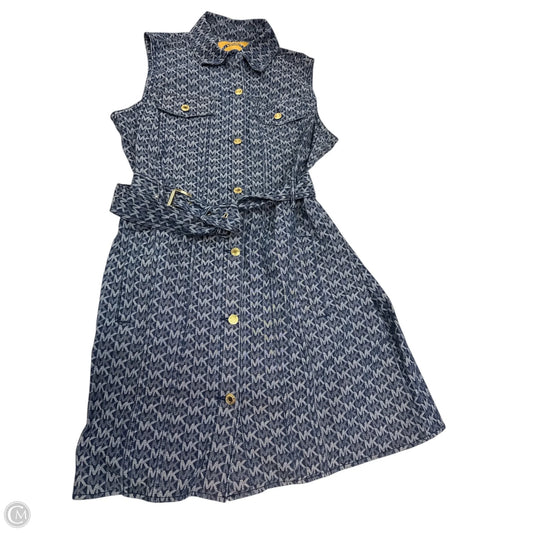 Dress Casual Midi By Michael By Michael Kors In Blue Denim, Size: 14