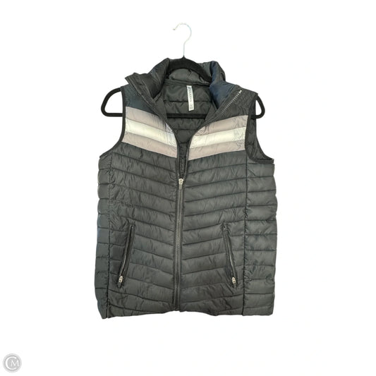 Vest Puffer & Quilted By Fabletics In Black & Grey, Size: L