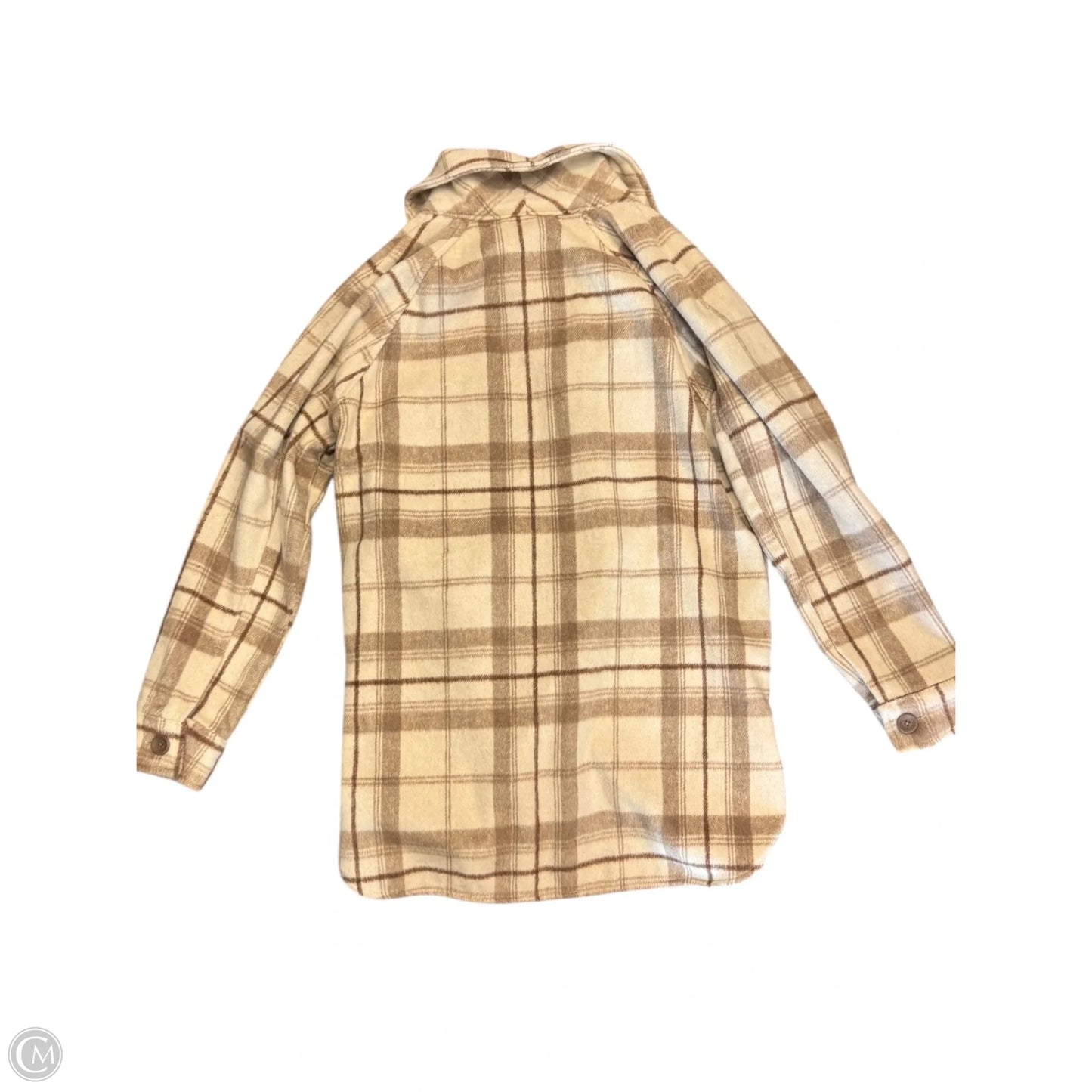Jacket Shirt By Knox Rose In Tan, Size: S
