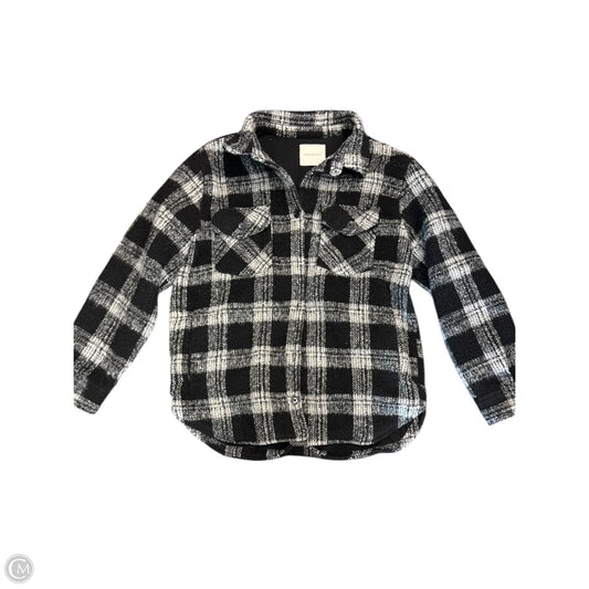 Jacket Shirt By Thread And Supply In Black & Grey, Size: L