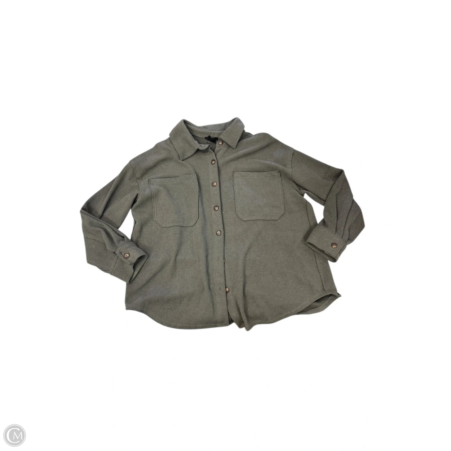 Jacket Shirt By Blu Pepper In Grey, Size: 1x