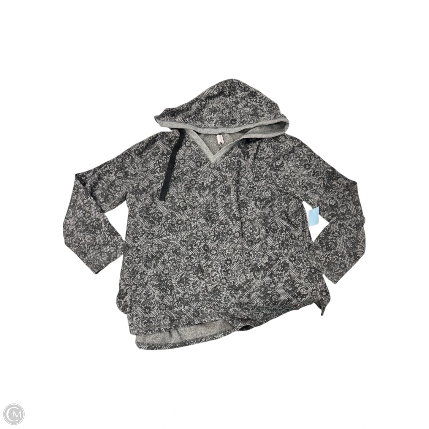 Sweatshirt Hoodie By Livi Active In Black & Grey, Size: 2x