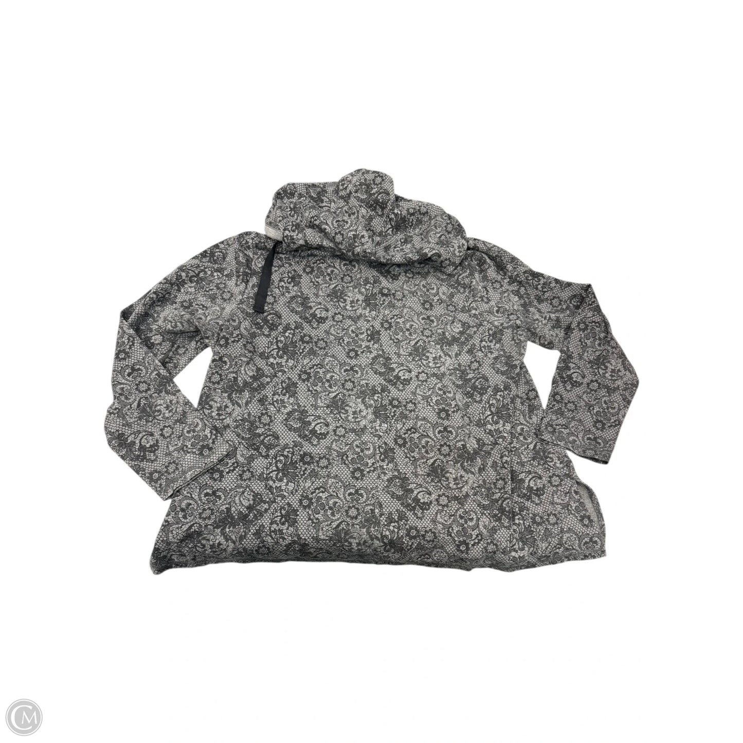 Sweatshirt Hoodie By Livi Active In Black & Grey, Size: 2x