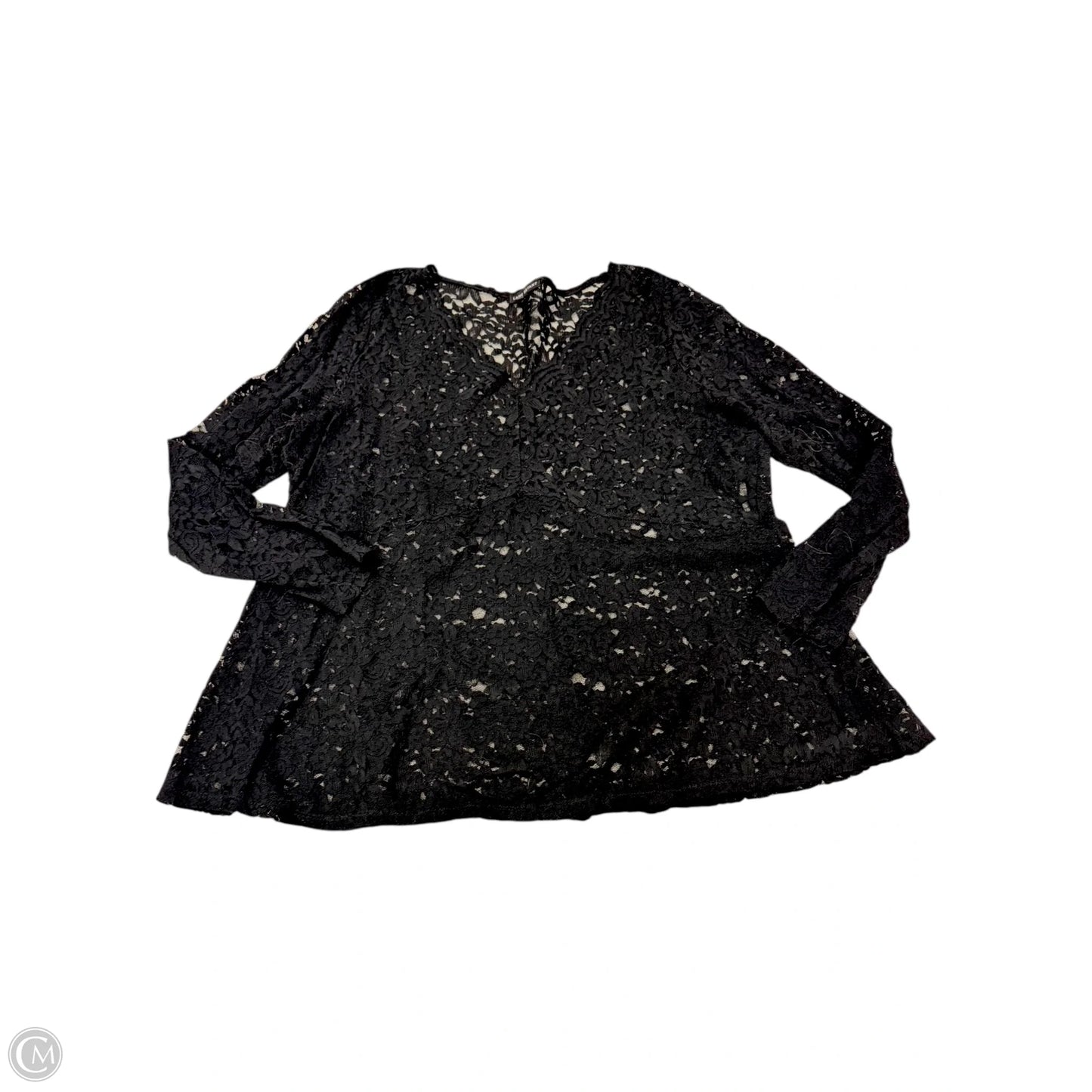 Top Long Sleeve By Lane Bryant In Black, Size: 1x