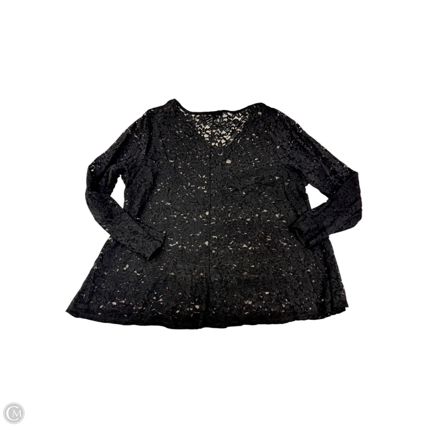 Top Long Sleeve By Lane Bryant In Black, Size: 1x