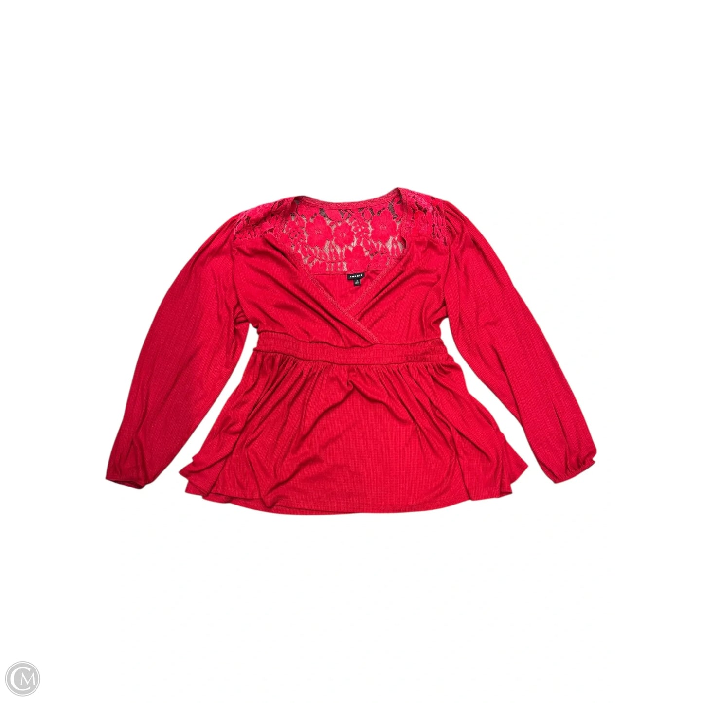 Top Long Sleeve By Torrid In Red, Size: 2x