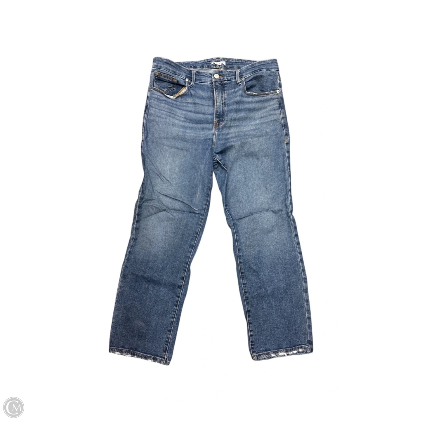Jeans Straight By Good American In Blue Denim, Size: 14