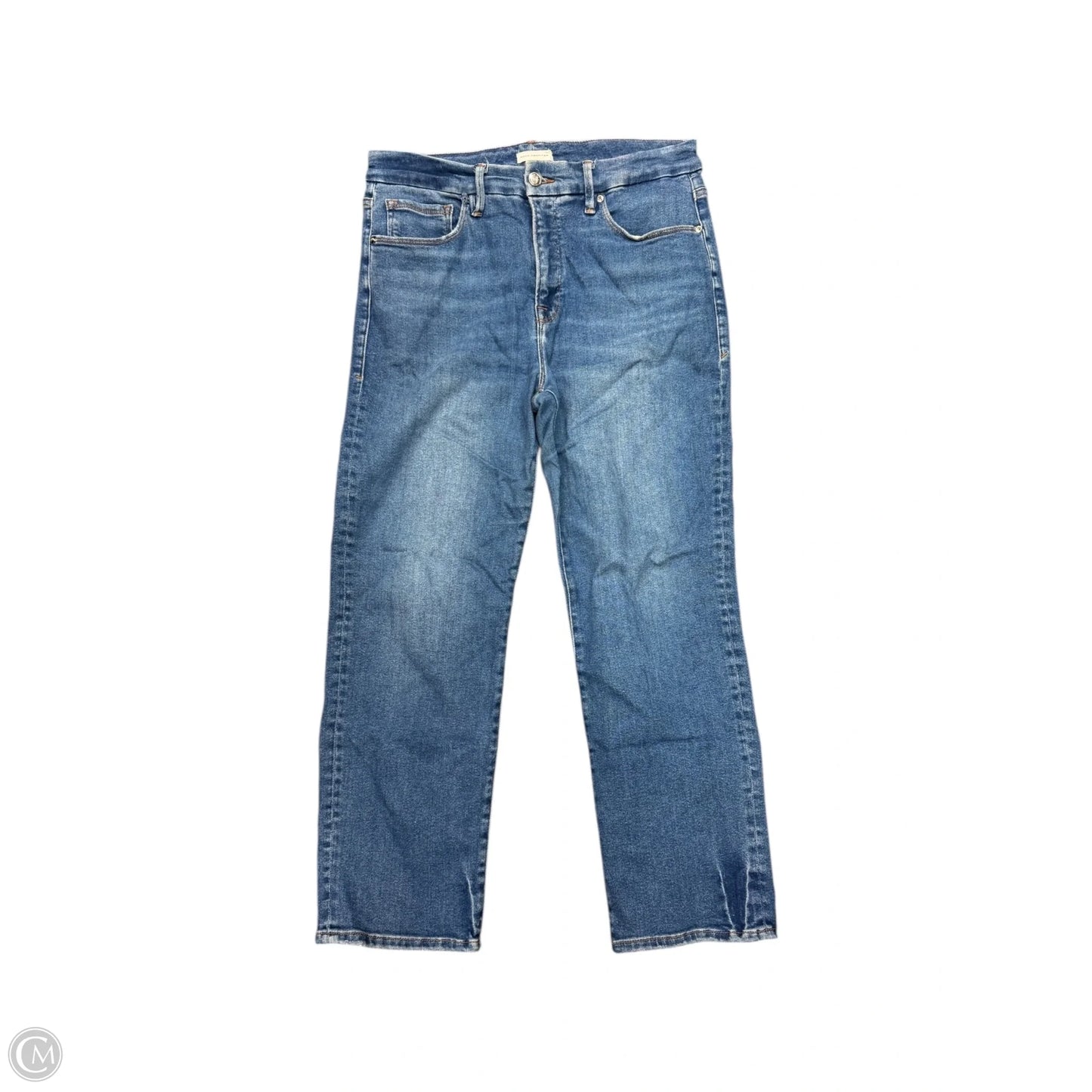 Jeans Straight By Good American In Blue Denim, Size: 14