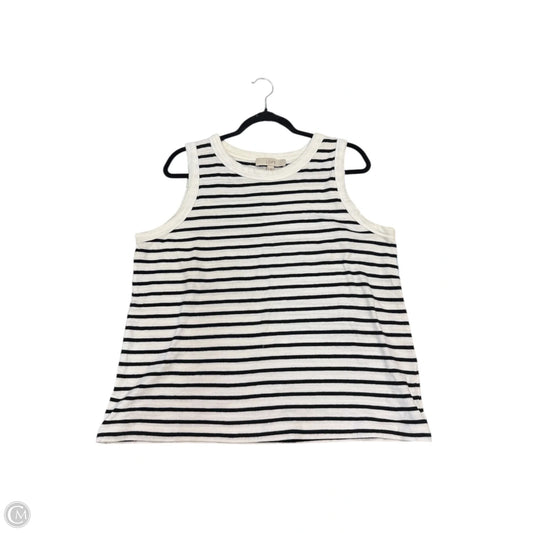 Top Sleeveless By Loft In Striped Pattern, Size: Xl