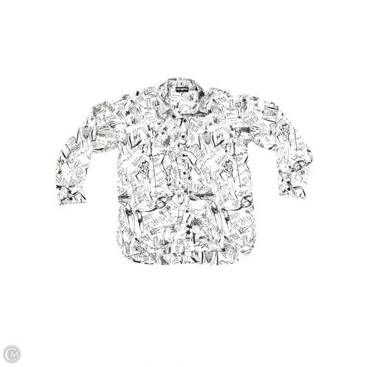 Blouse Designer By Karl Lagerfeld In Black & White, Size: M