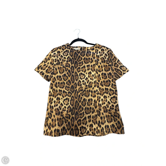 Top Short Sleeve Designer By Michael Kors In Leopard Print, Size: L