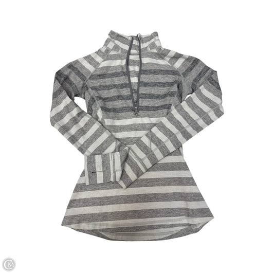 Athletic Top Long Sleeve Collar By Lululemon In Striped Pattern, Size: S
