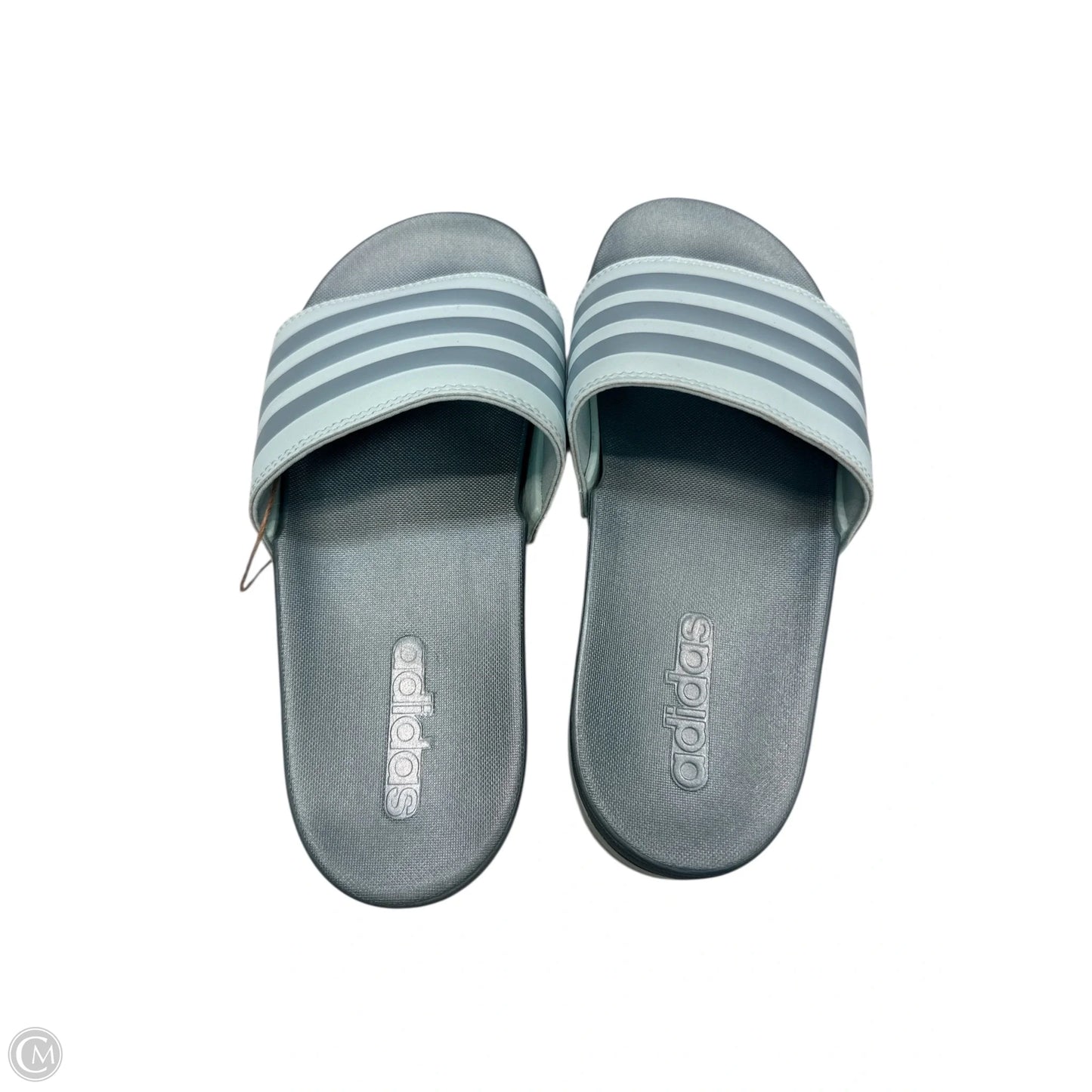 Sandals Flats By Adidas In Aqua, Size: 6