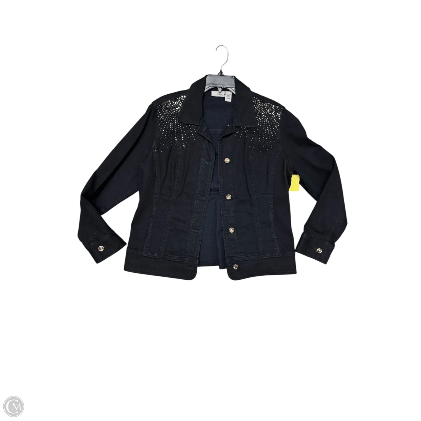 Jacket Denim By Chicos In Black, Size: L