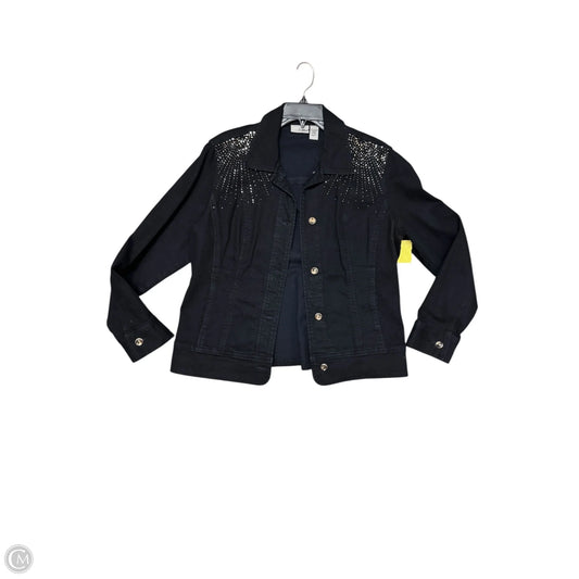 Jacket Denim By Chicos In Black, Size: L