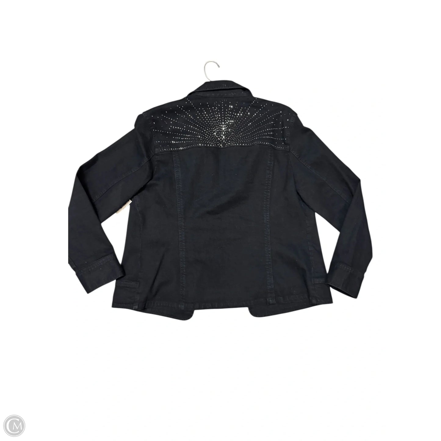 Jacket Denim By Chicos In Black, Size: L