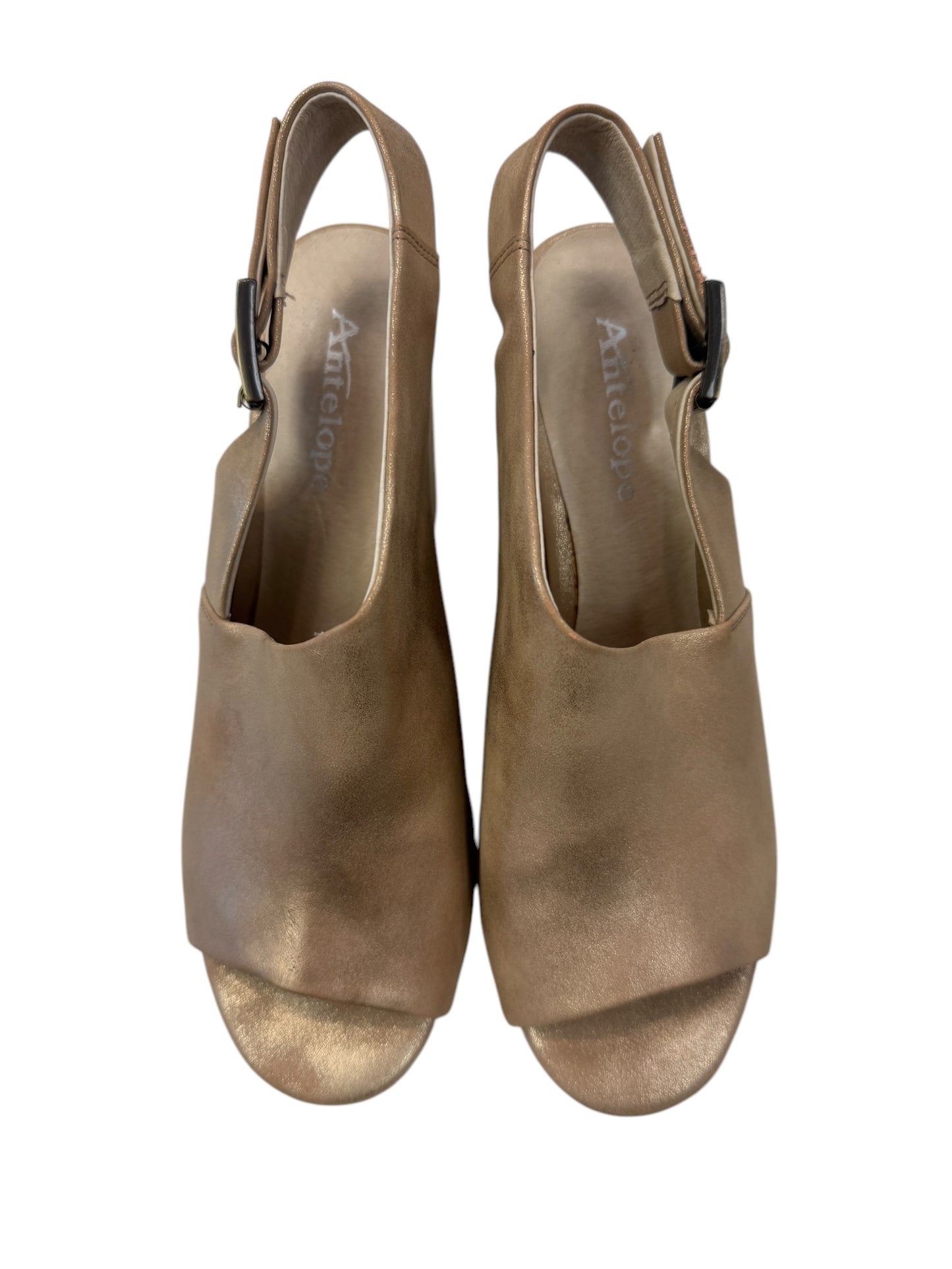 Sandals Heels Block By Cmc In Gold, Size: 8