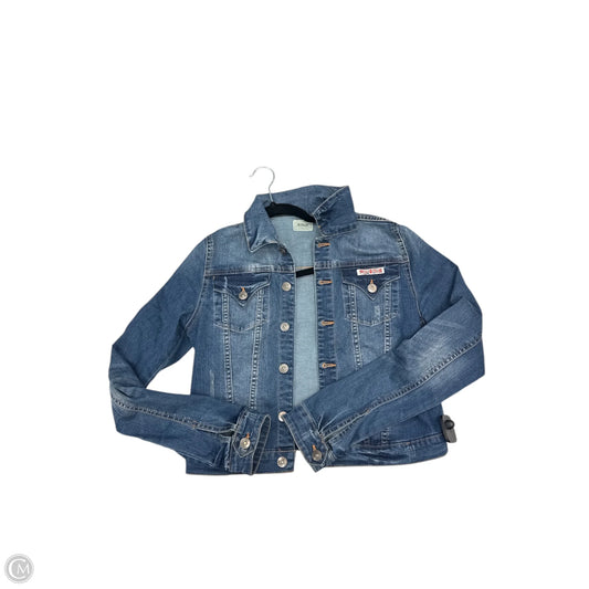 Jacket Designer By Hudson In Blue Denim, Size: Xl