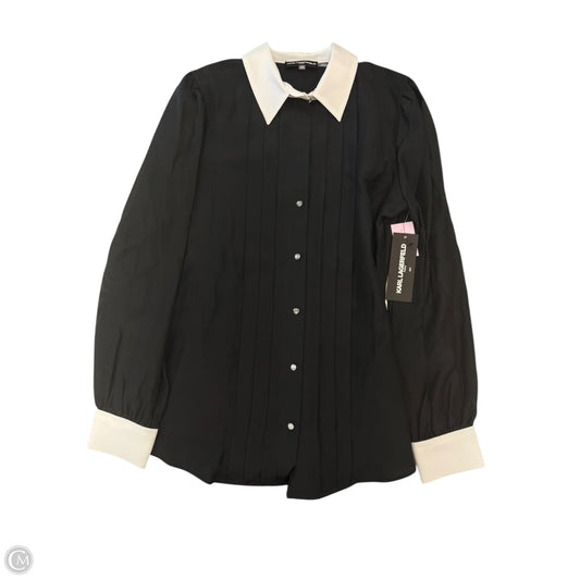 Blouse Designer By Karl Lagerfeld In Black, Size: S